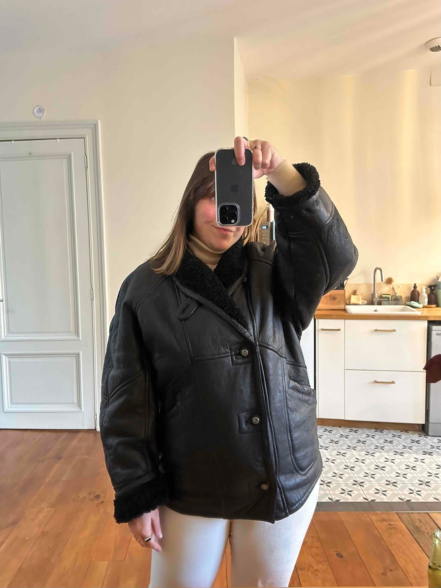 Wool-lined bomber jacket