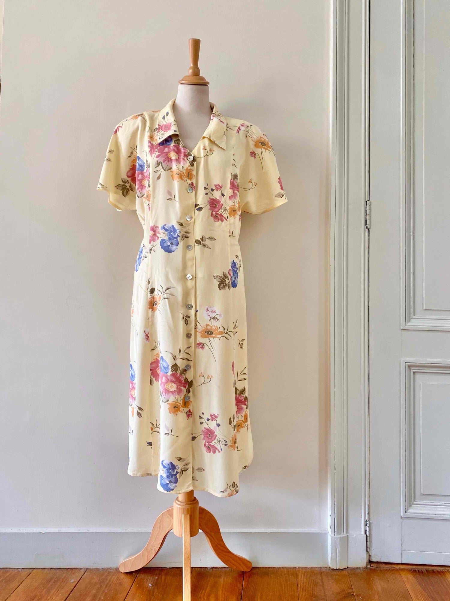 Floral print shirt dress