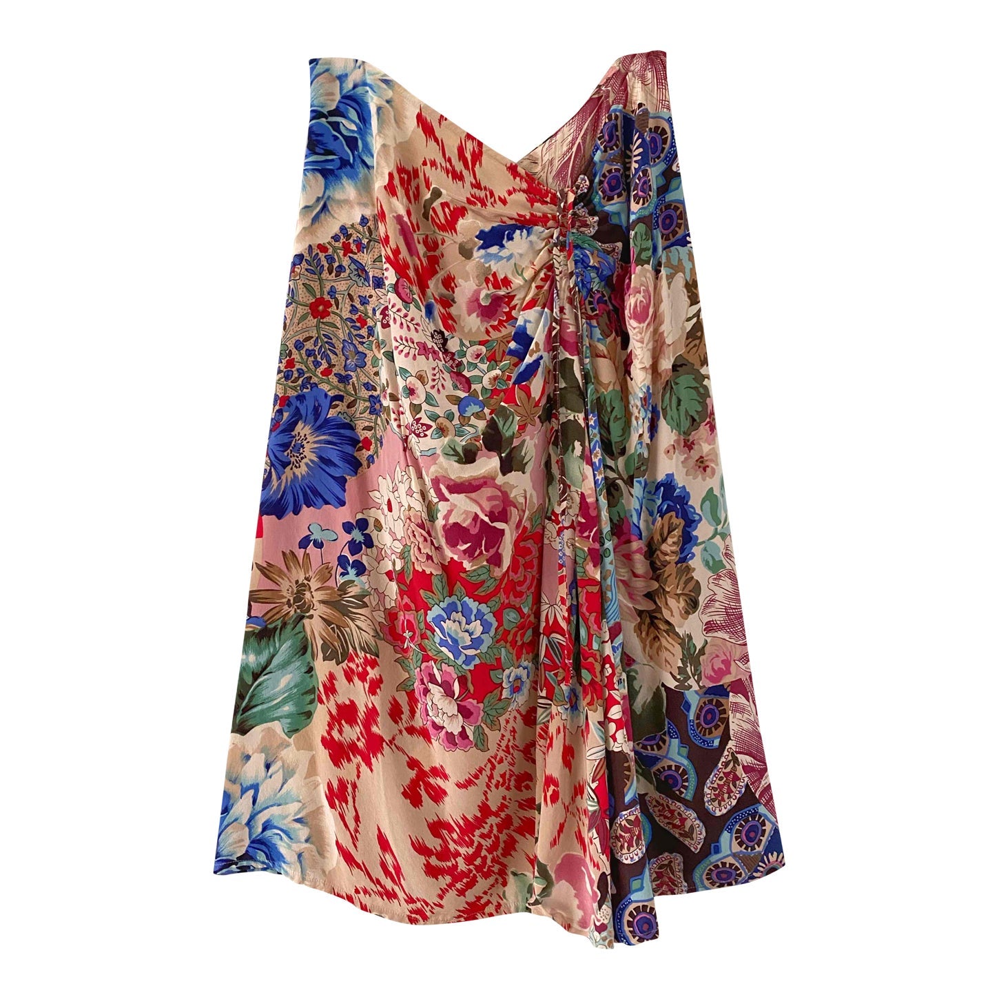 Floral silk skirt