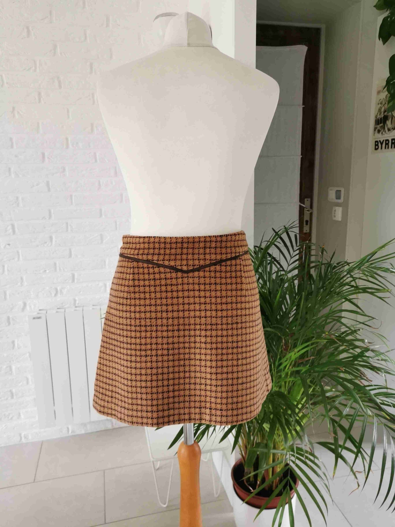 Wool mini skirt