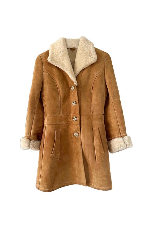 Wool-lined leather coat