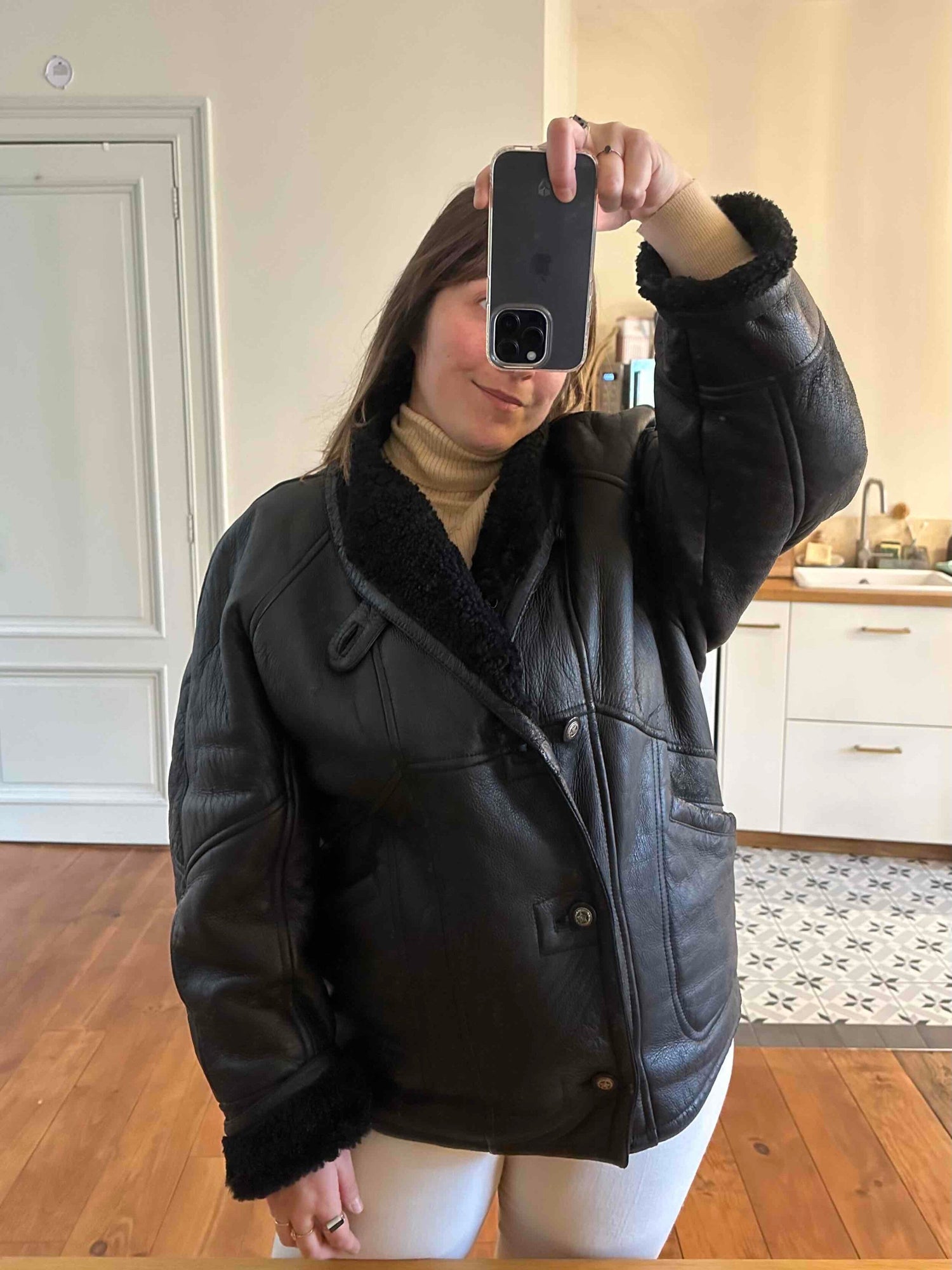 Wool-lined bomber jacket