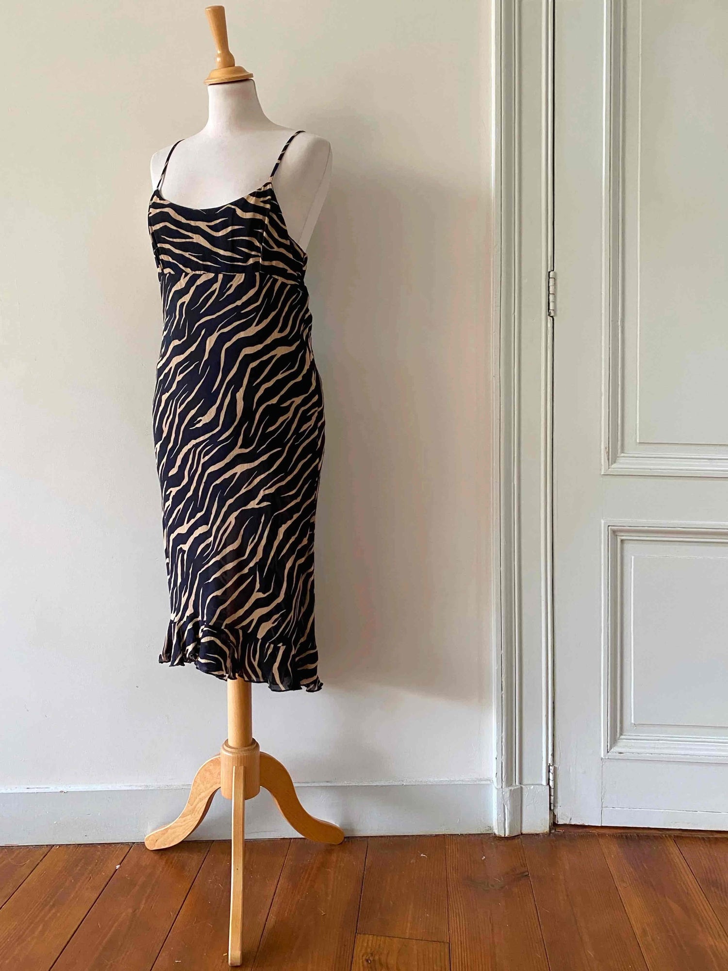 Zebra print midi dress
