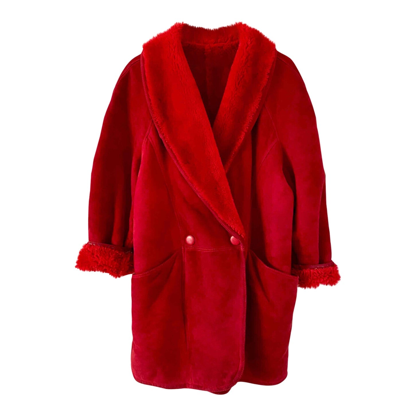 Wool-lined leather coat