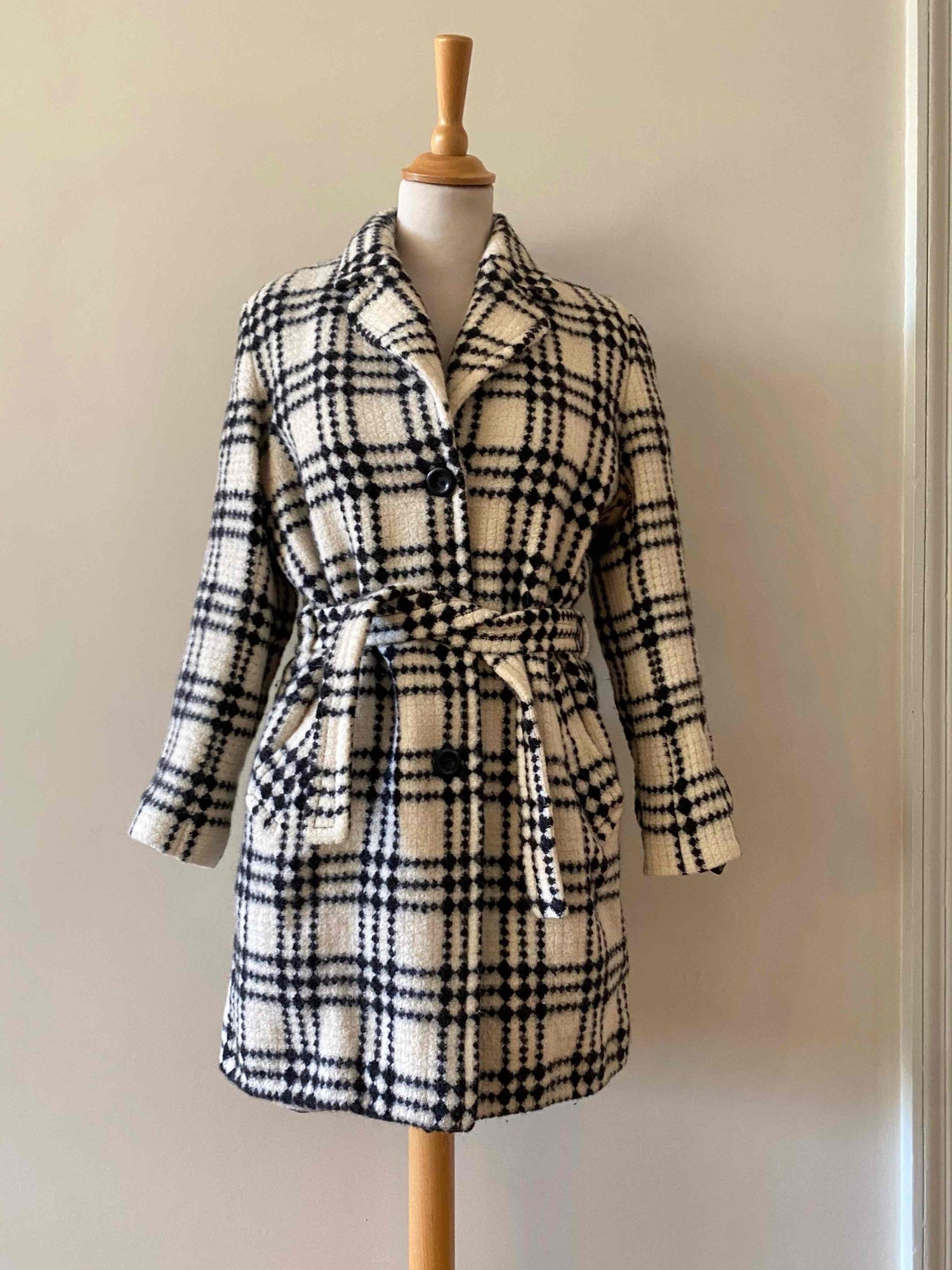 Manteau carreaux en laine