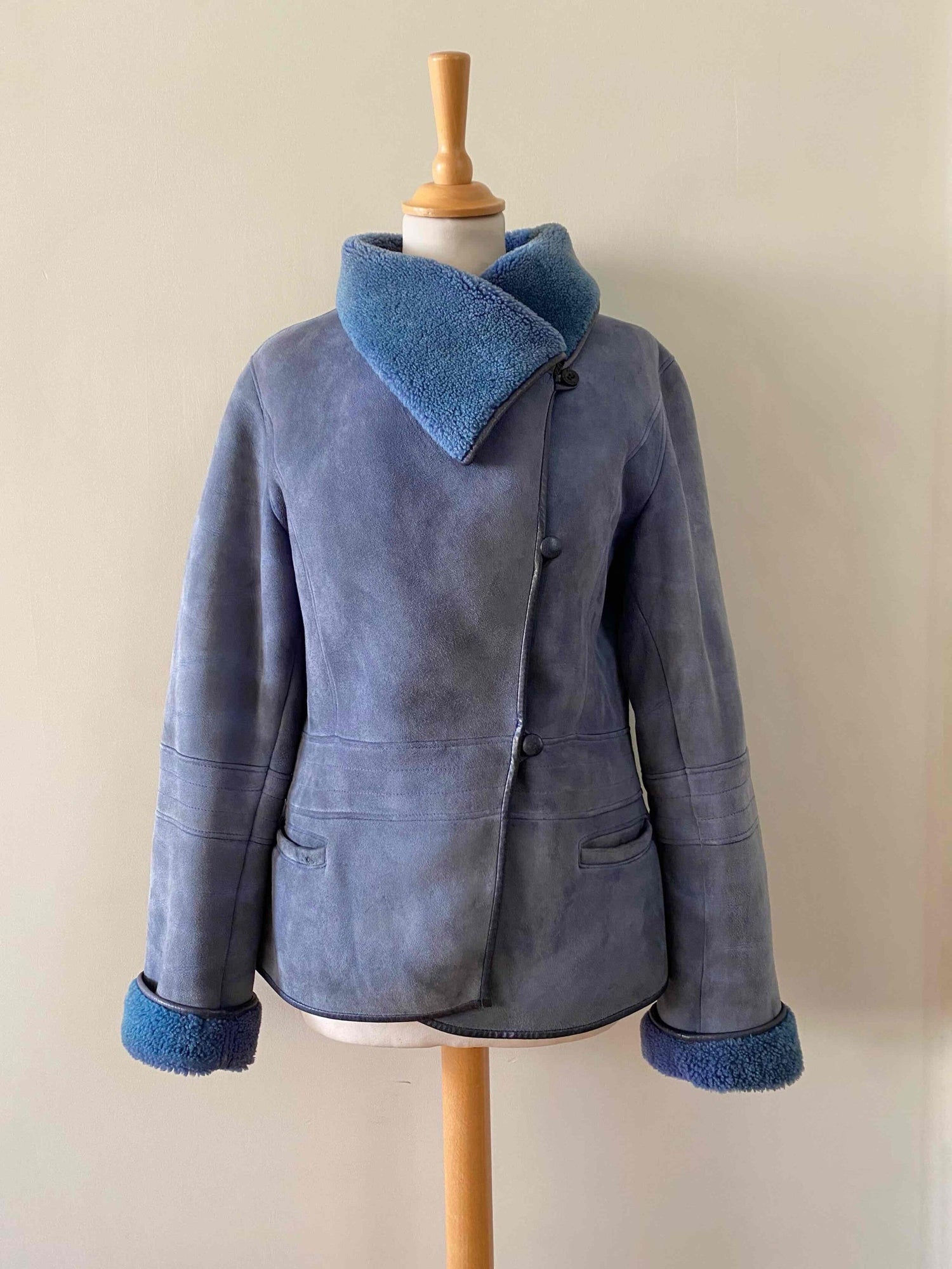 Wool-lined leather coat