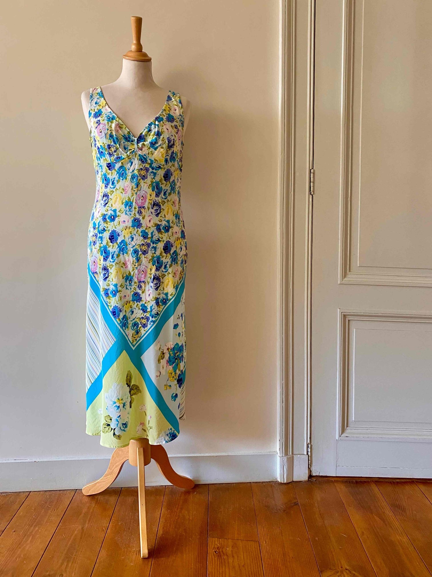 Silk patchwork dress