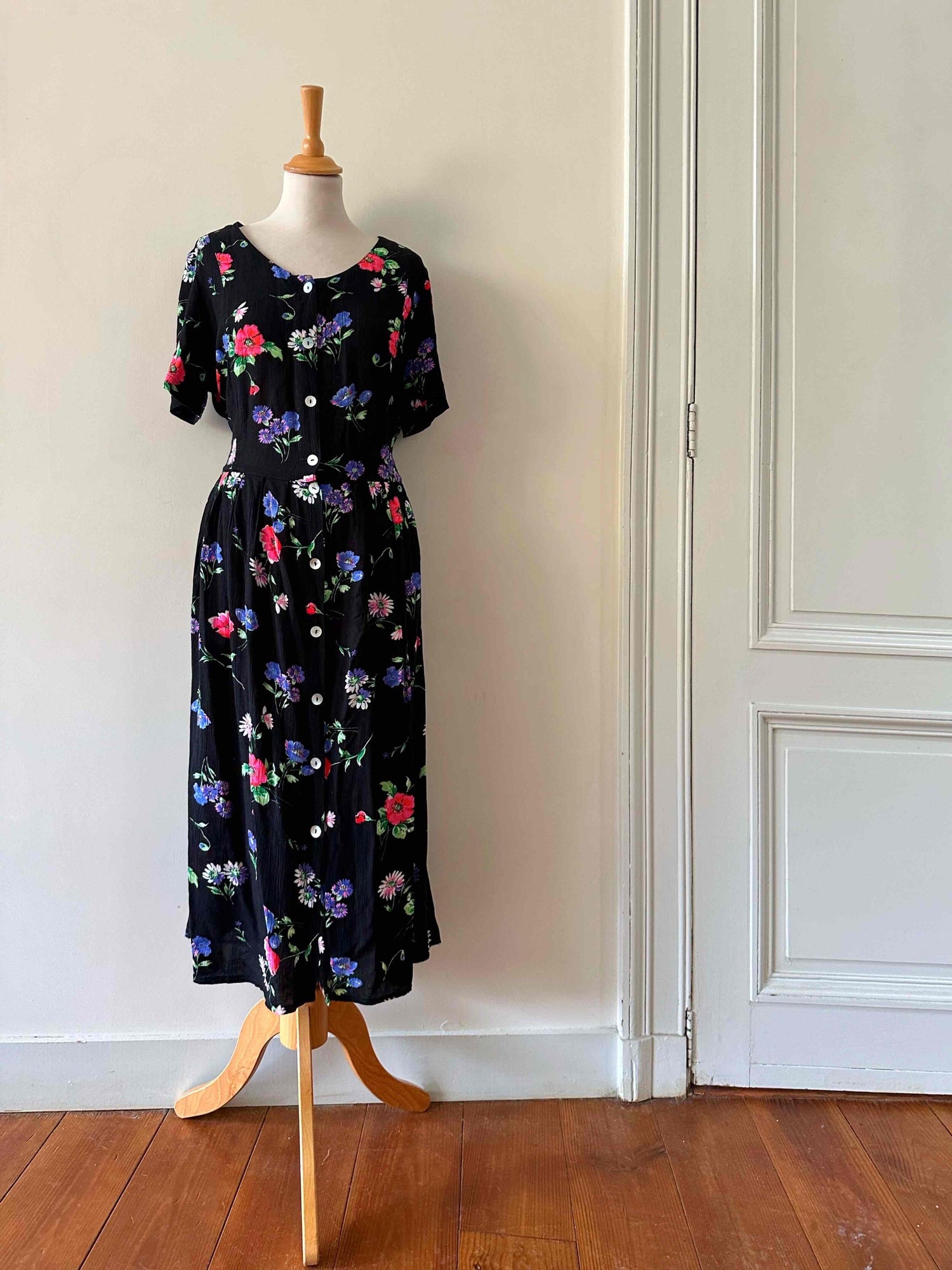 Button-up floral dress