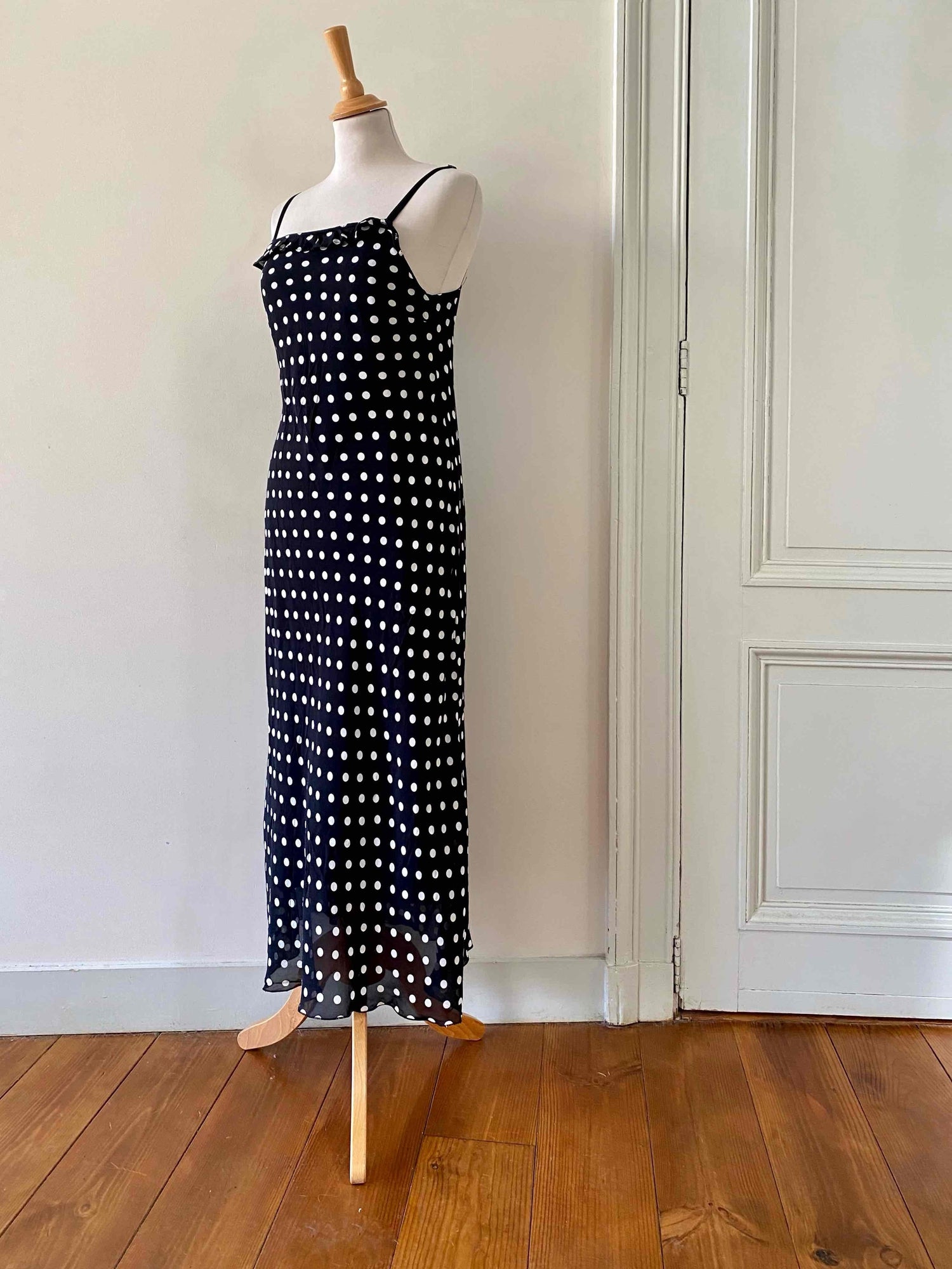 Robe longue à pois