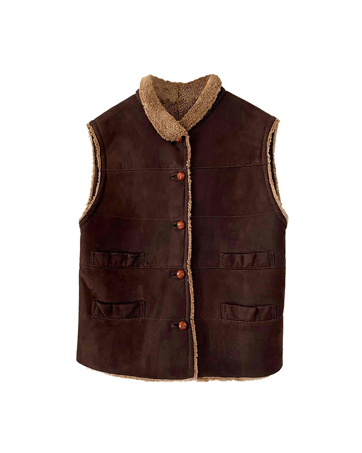 Gilet en peau lainée