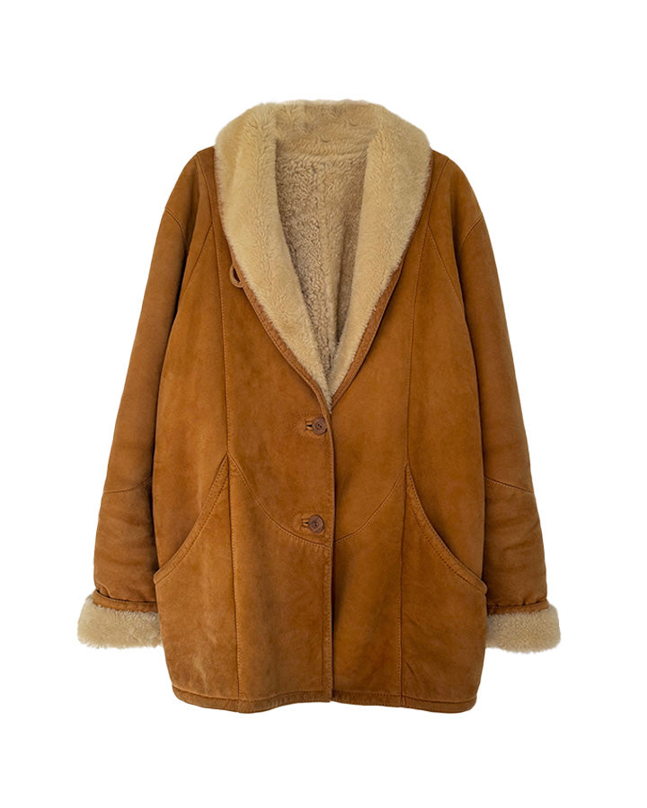 Manteau en peau lainée