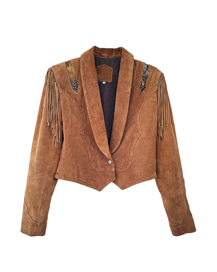 Veste à franges en daim
