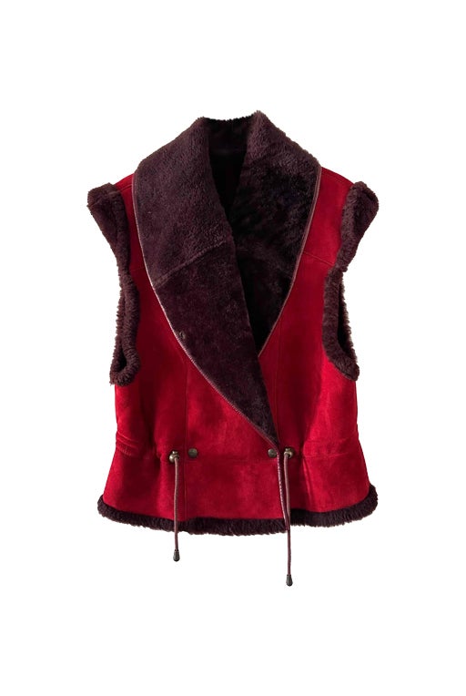 Wool-lined leather vest