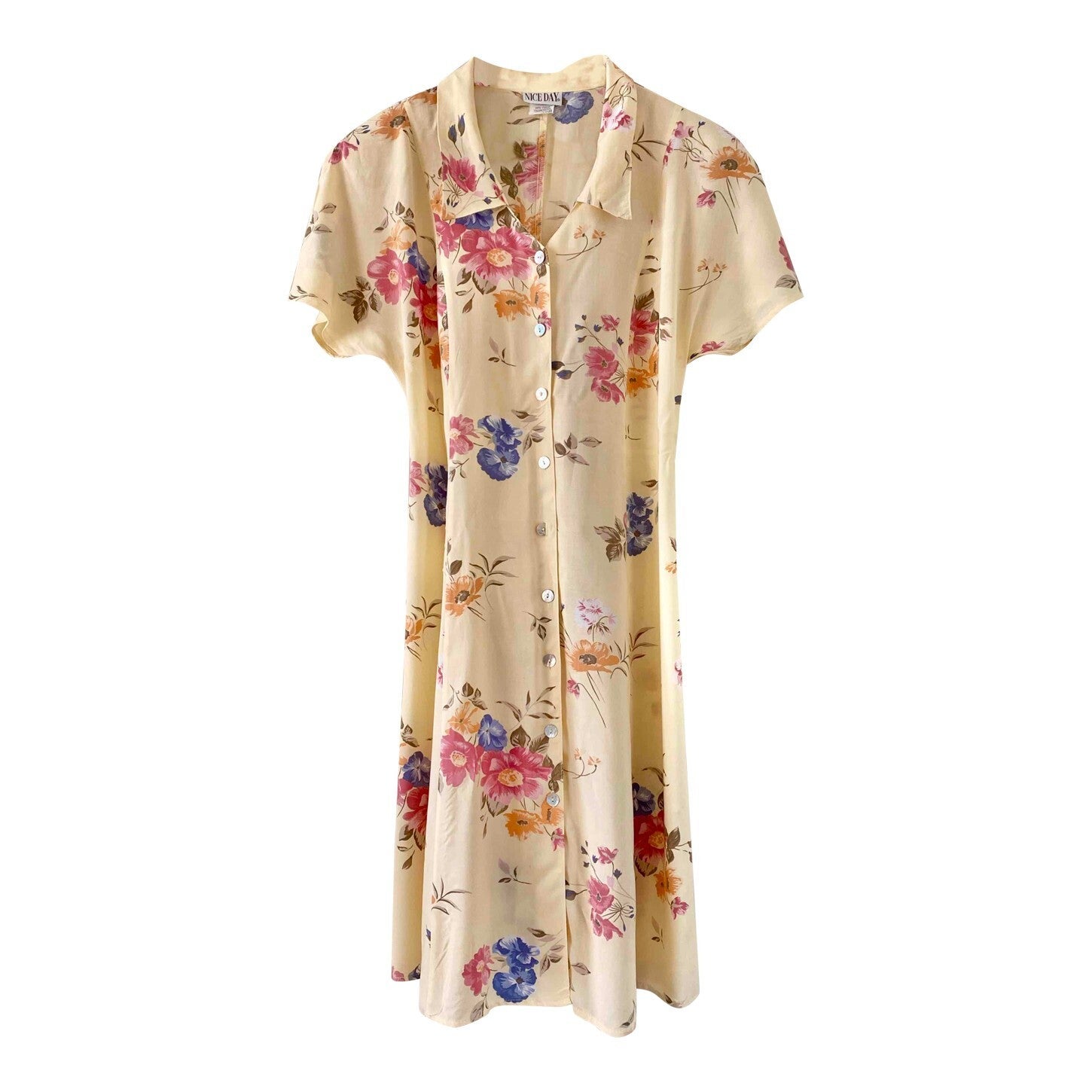 Floral print shirt dress