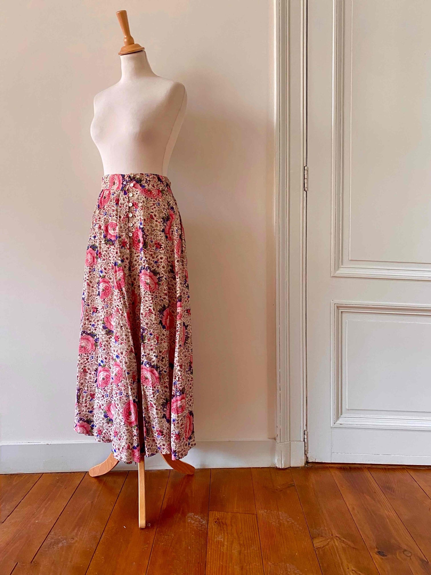 Jupe portefeuille à fleurs