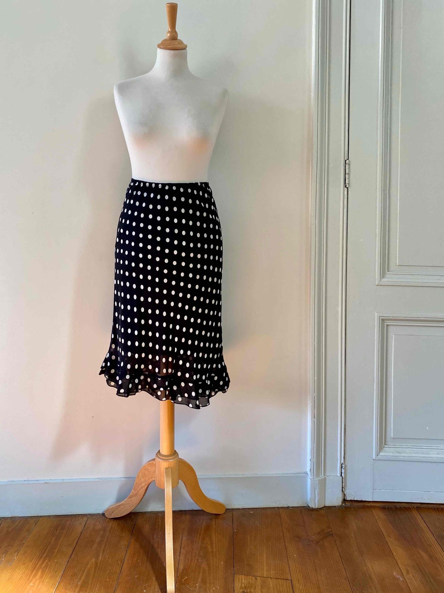 Polka dot midi skirt
