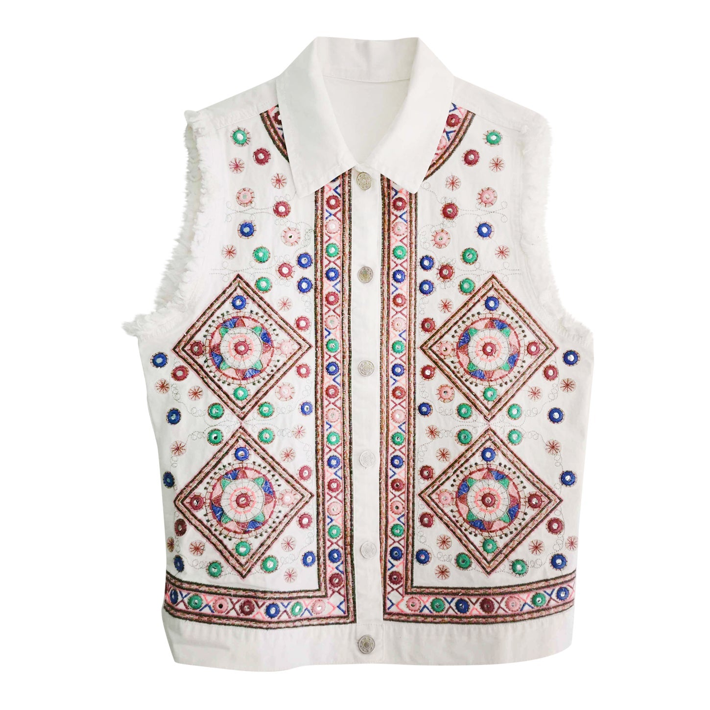 Gilet sans manche brodé