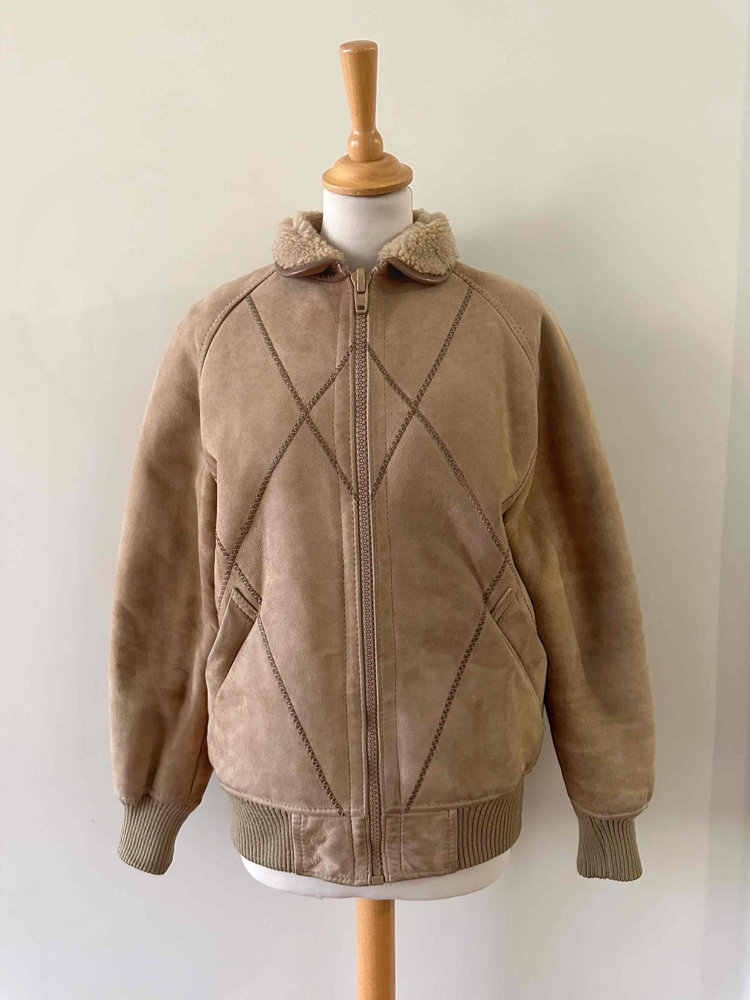 Wool-lined leather jacket