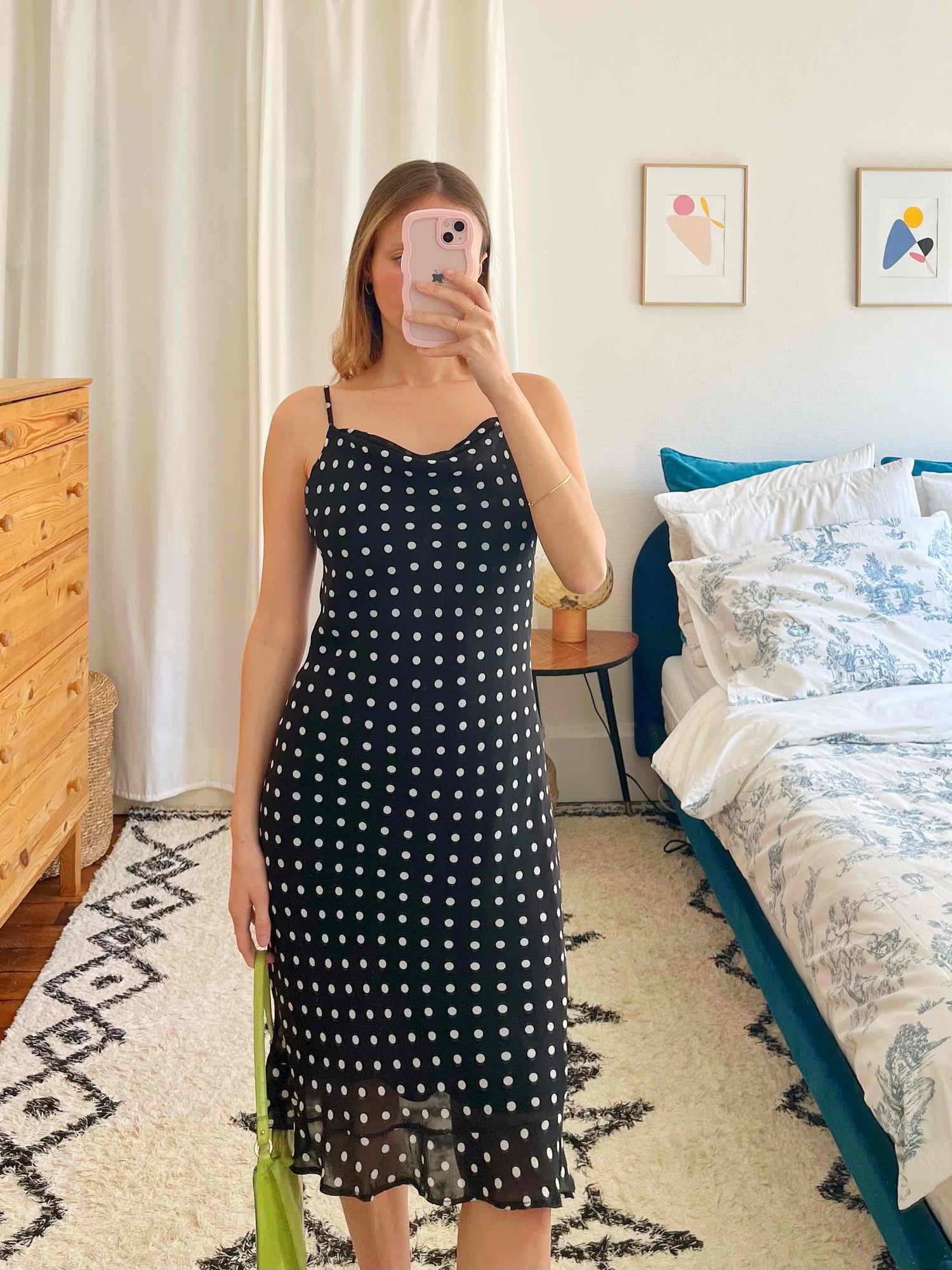 Robe midi à pois