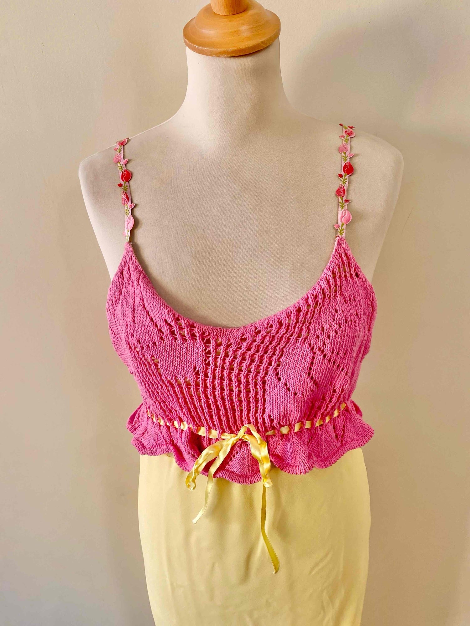 Silk dress and crochet