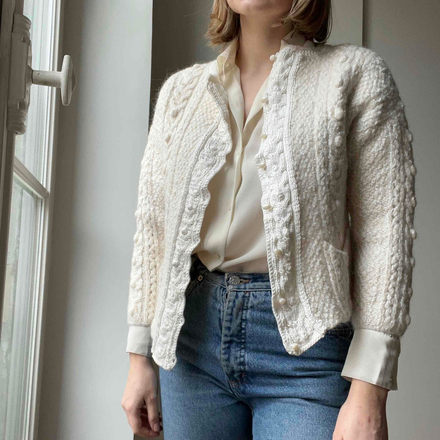 Cable knit cardigan