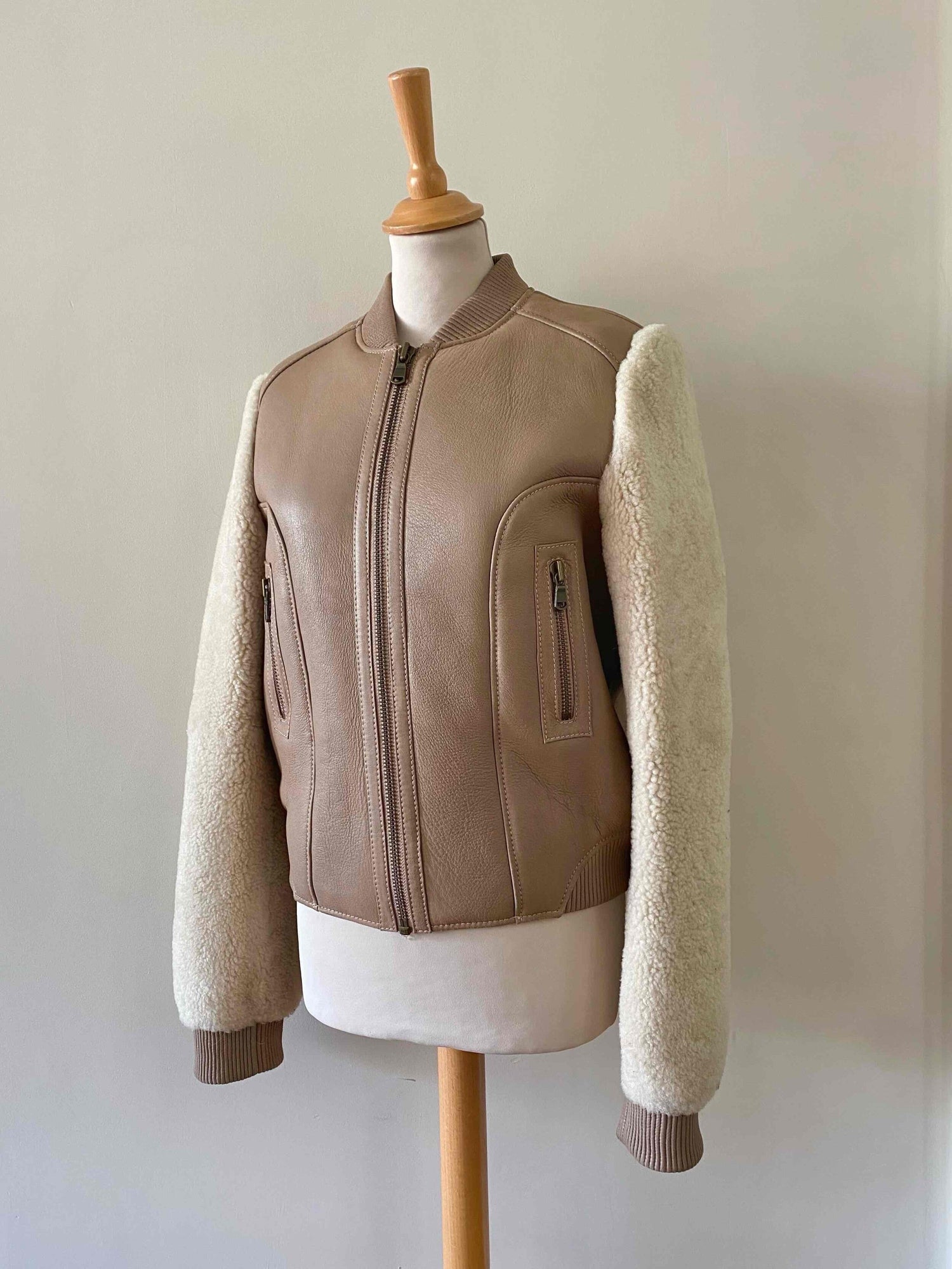 Wool-lined leather jacket