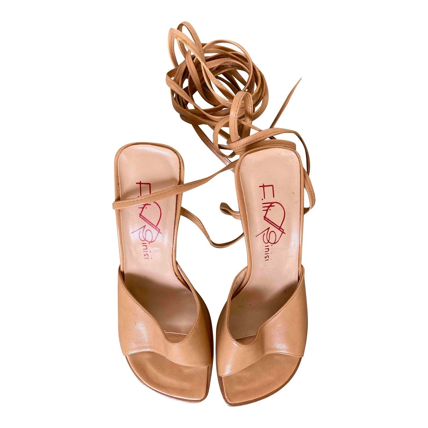 Leather lace-up sandals