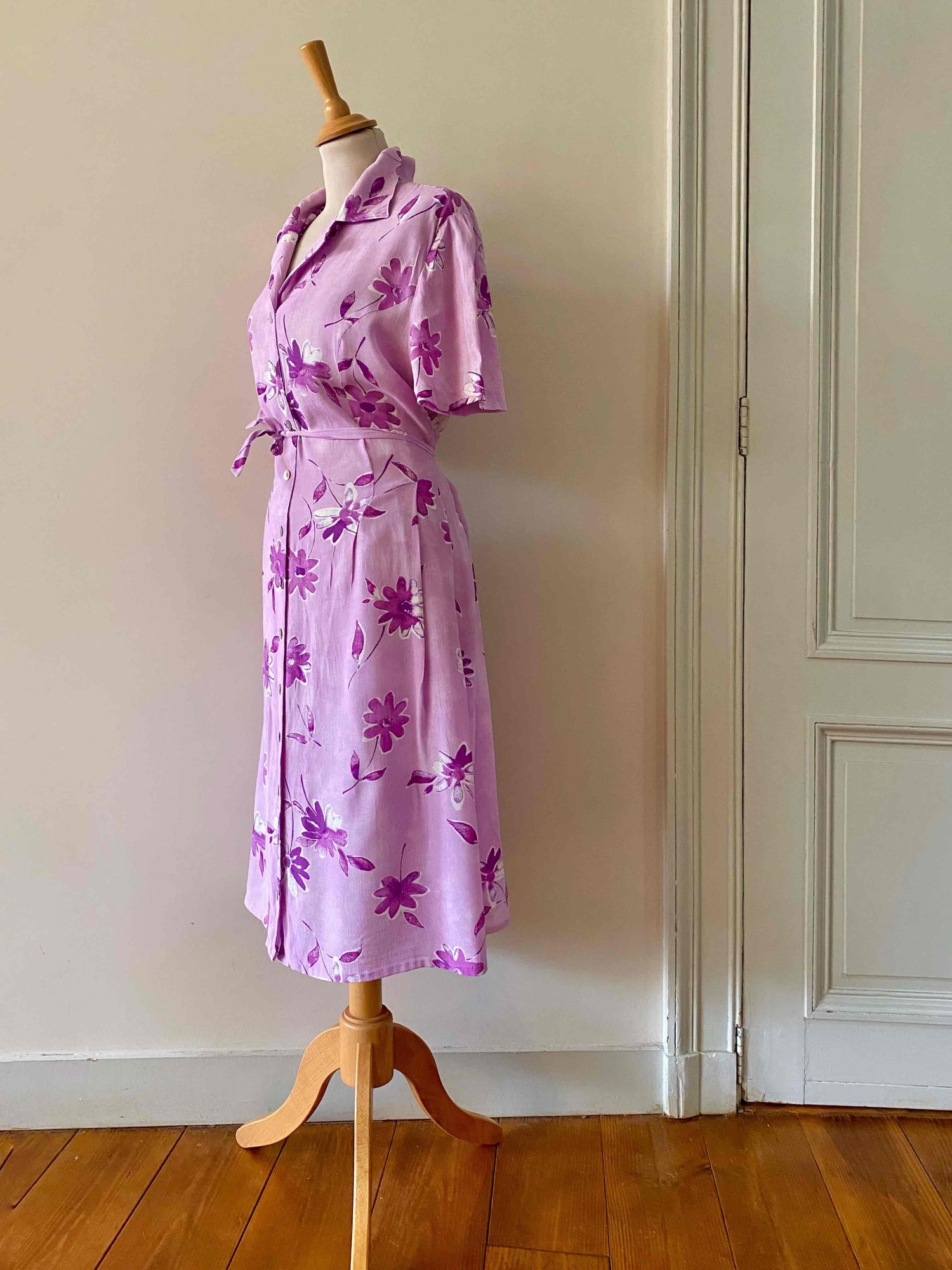 Button-up floral dress