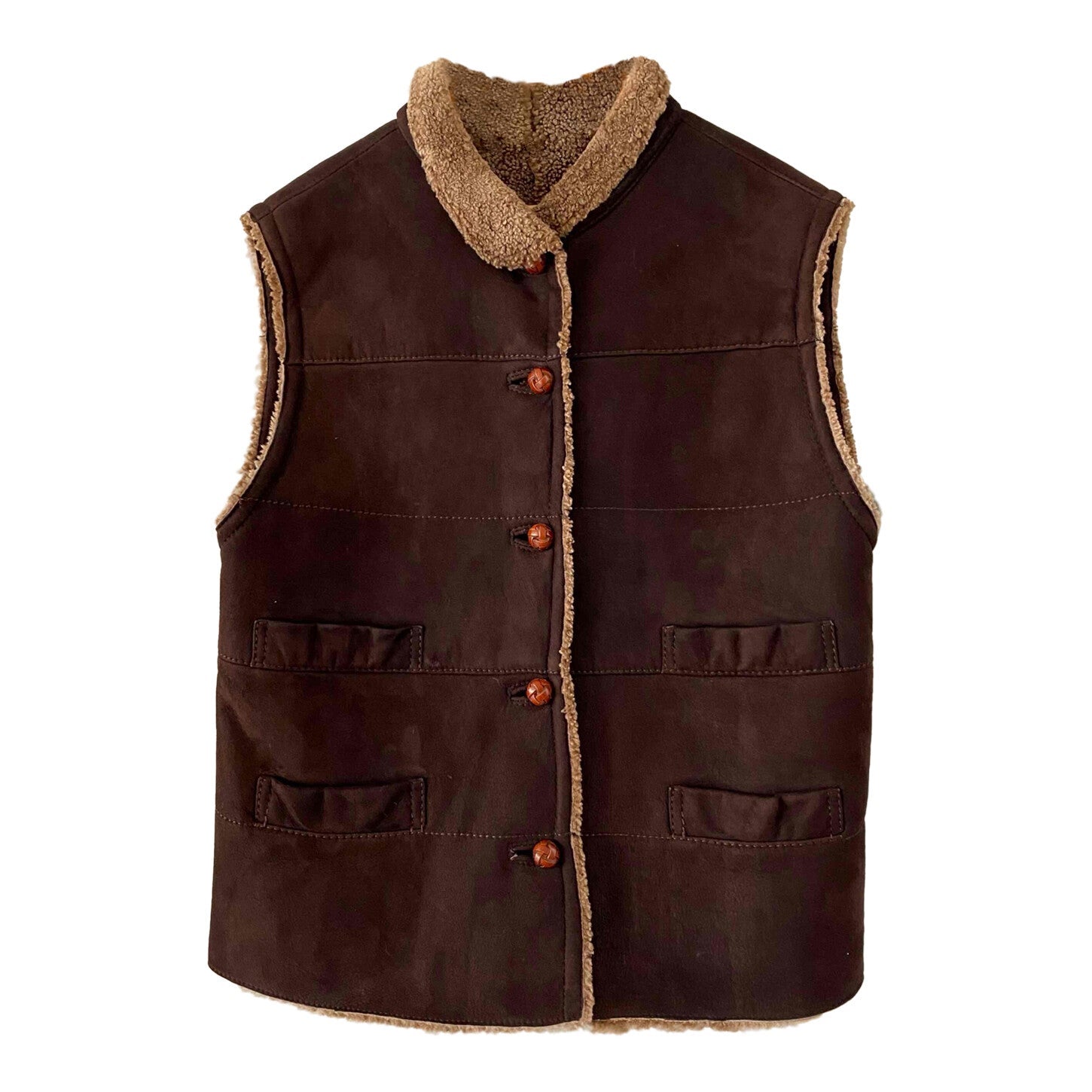 Wool-lined leather vest