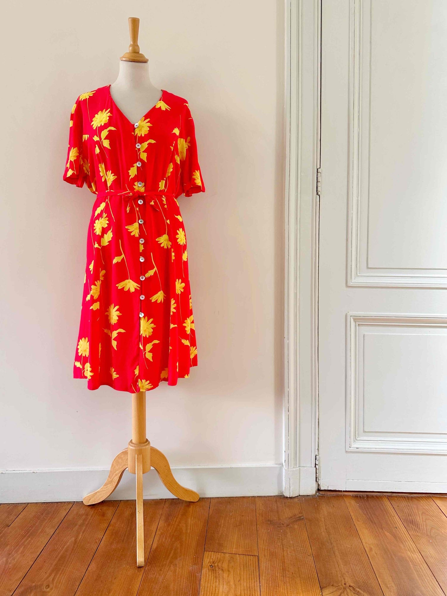 Button-up floral dress