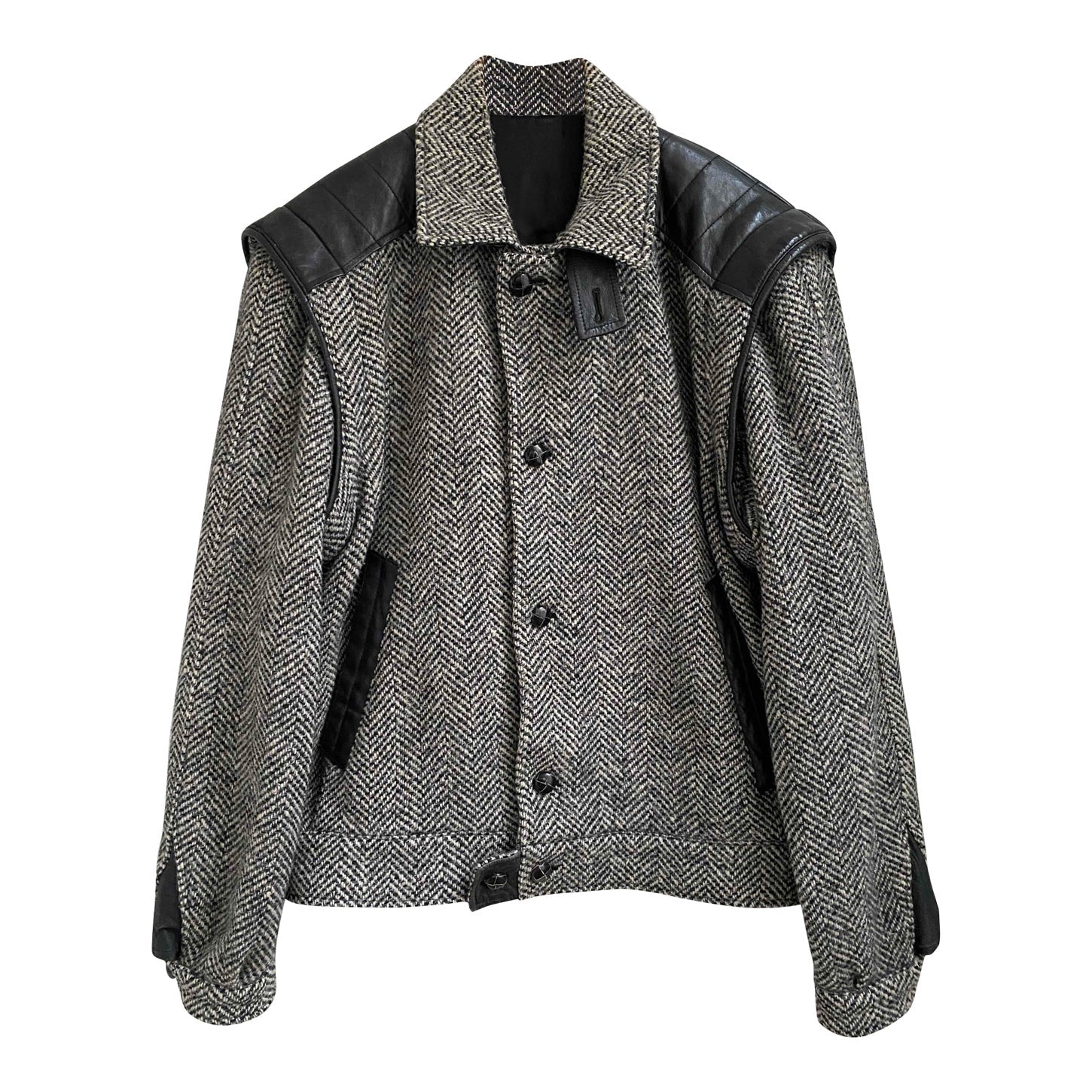 Wool and leather jacket