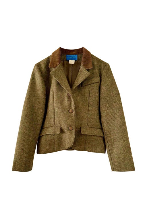 Blazer en laine et velours