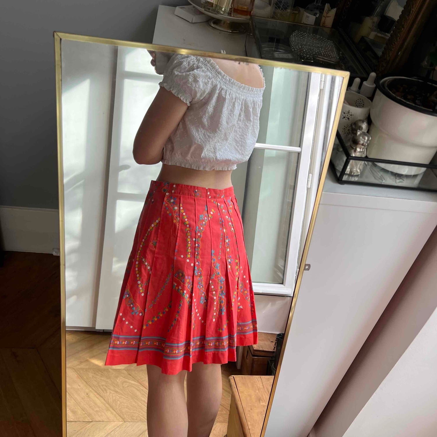 Jupe plissée en coton