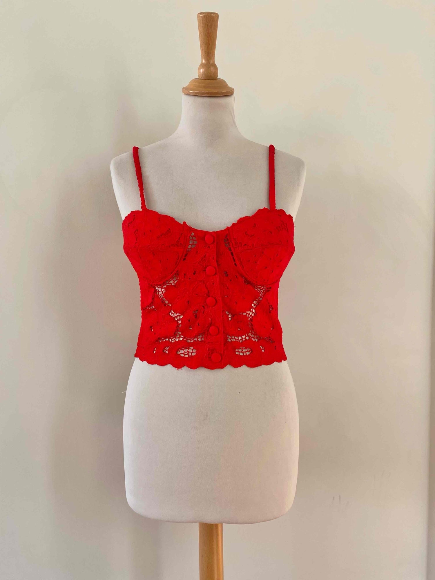 Bustier in English embroidery
