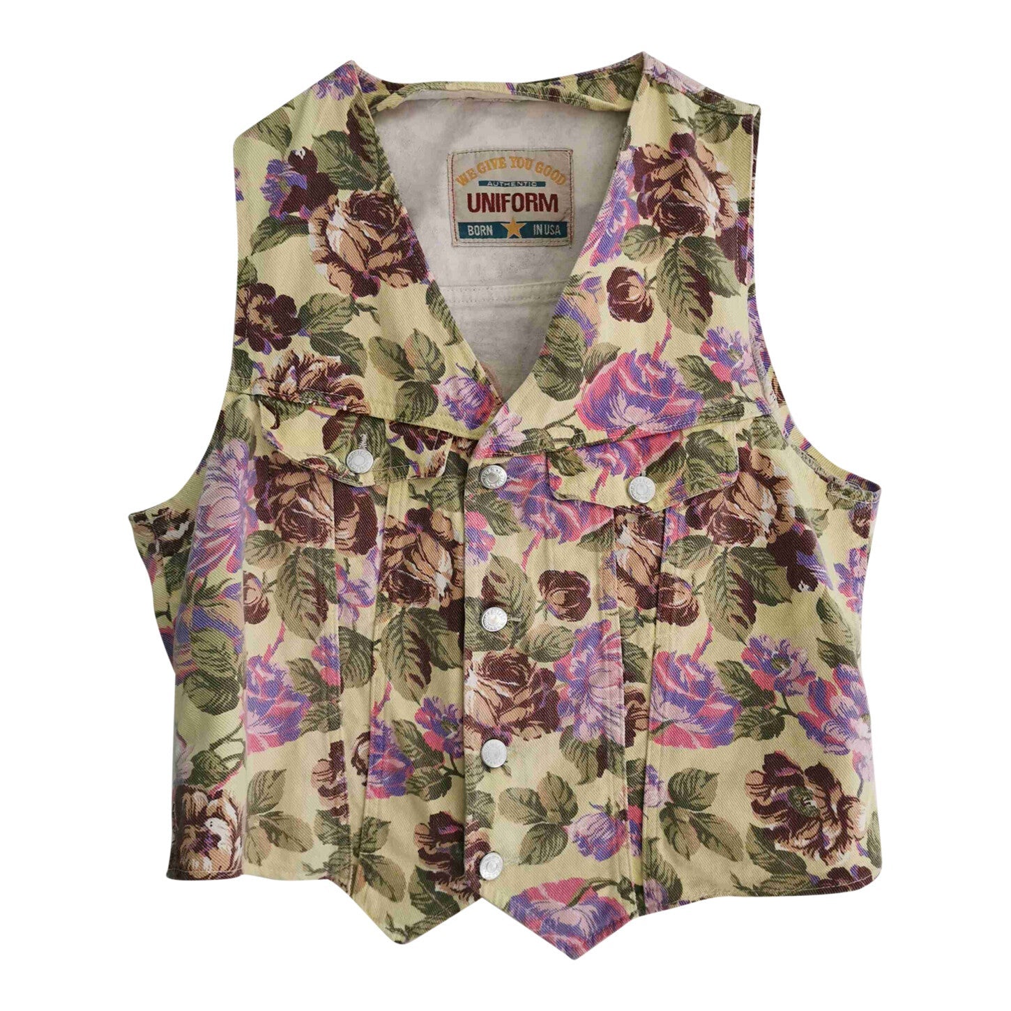 Gilet sans manche à fleurs