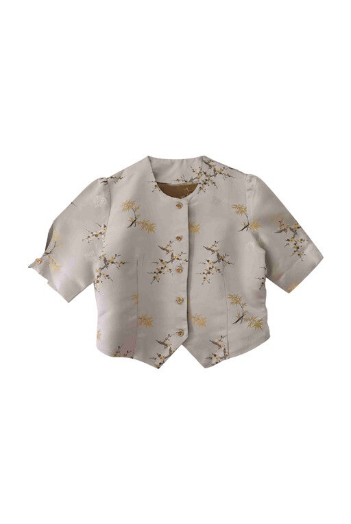 Top asiatique en soie