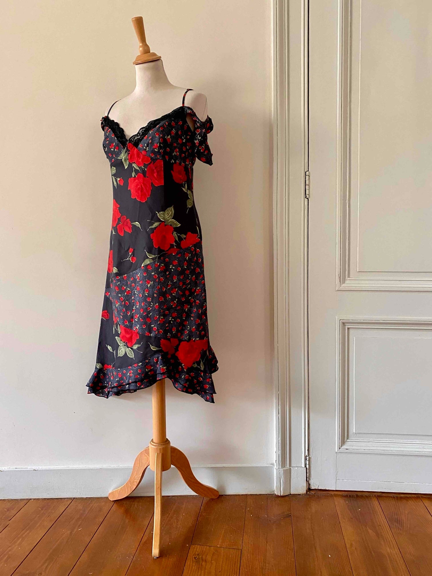 Floral satin dress