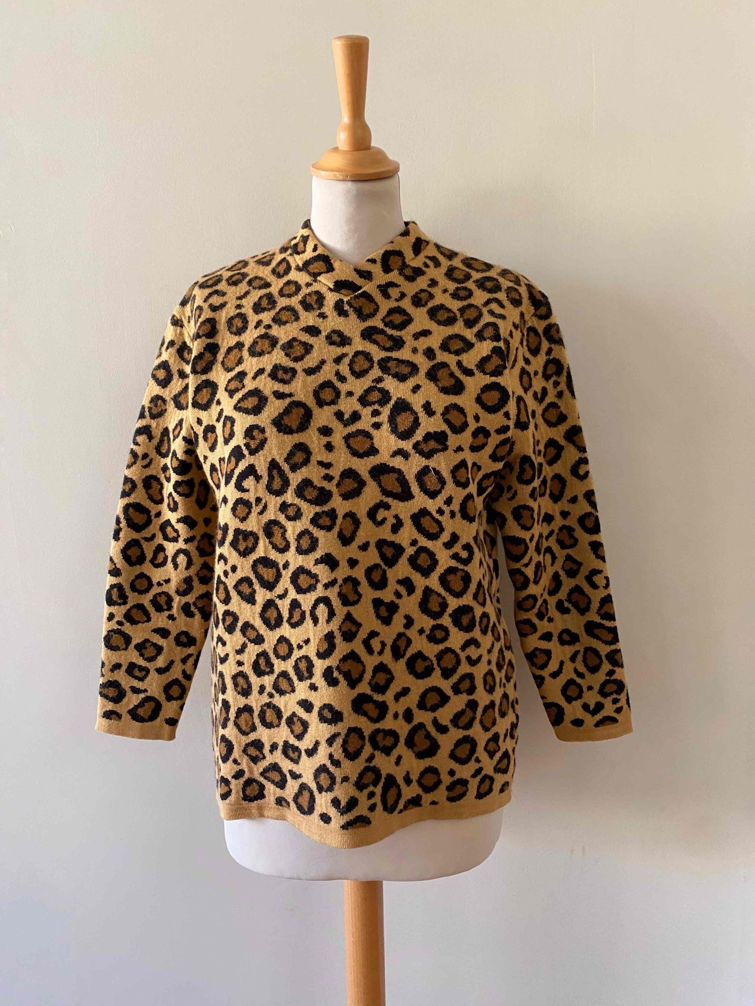 Pull leopard en laine