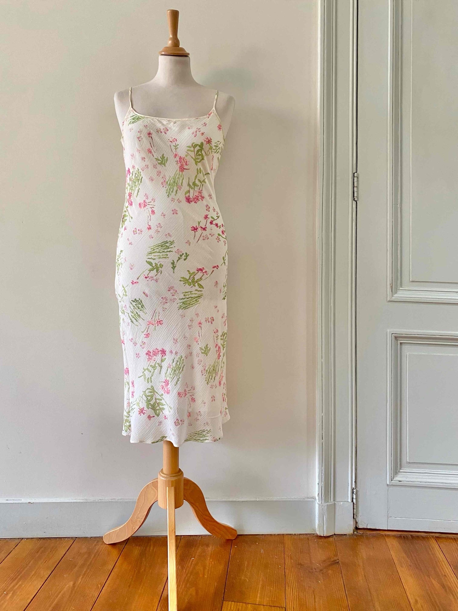 Floral dress in silk and cotton