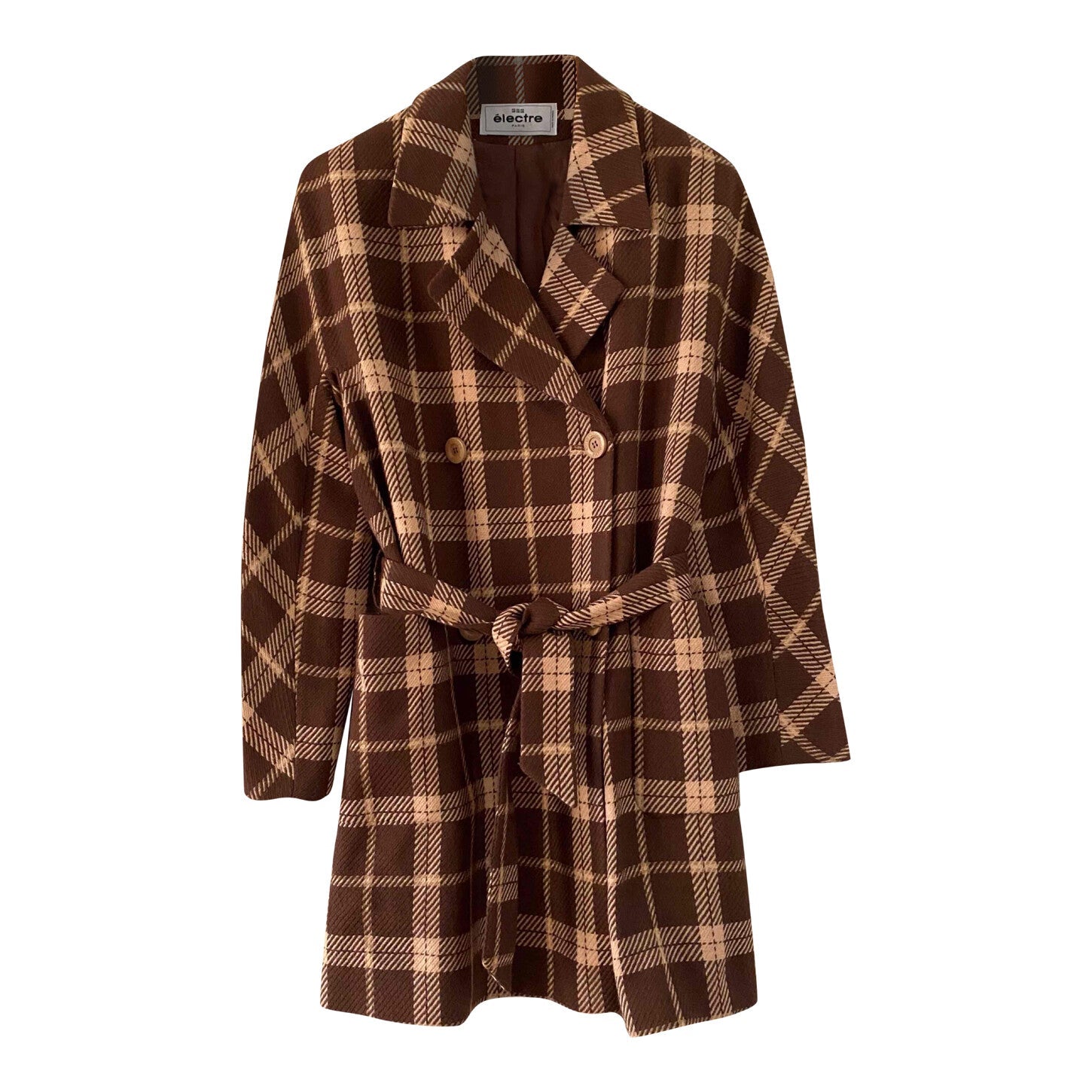 Saharienne coat in a checkered pattern