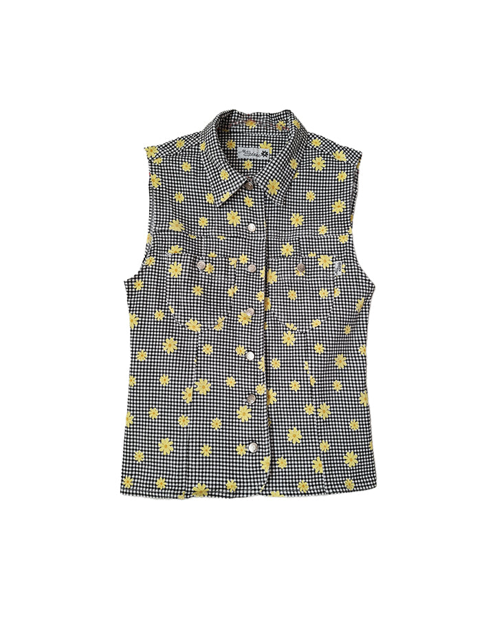 Top vichy à fleurs 90's