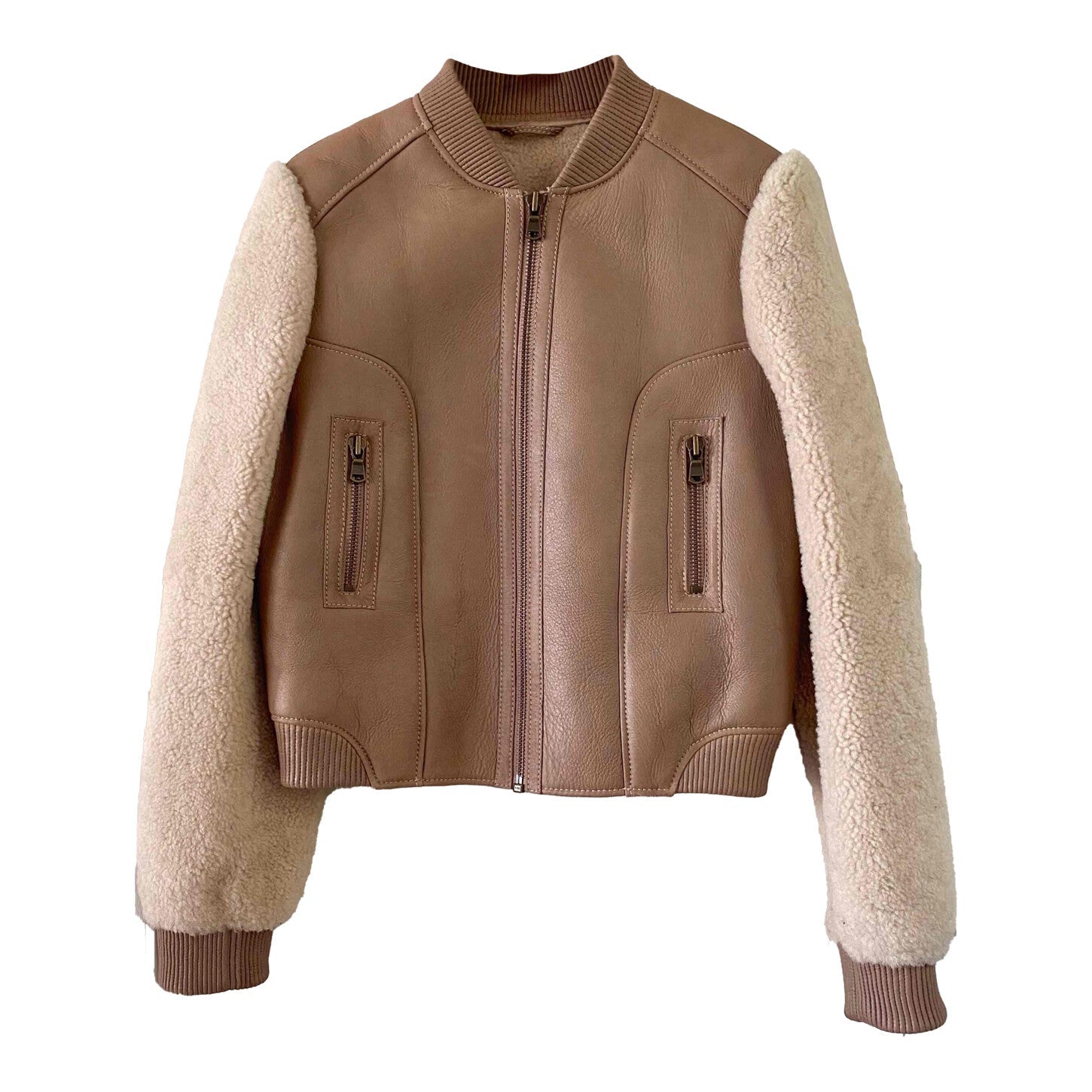 Wool-lined leather jacket