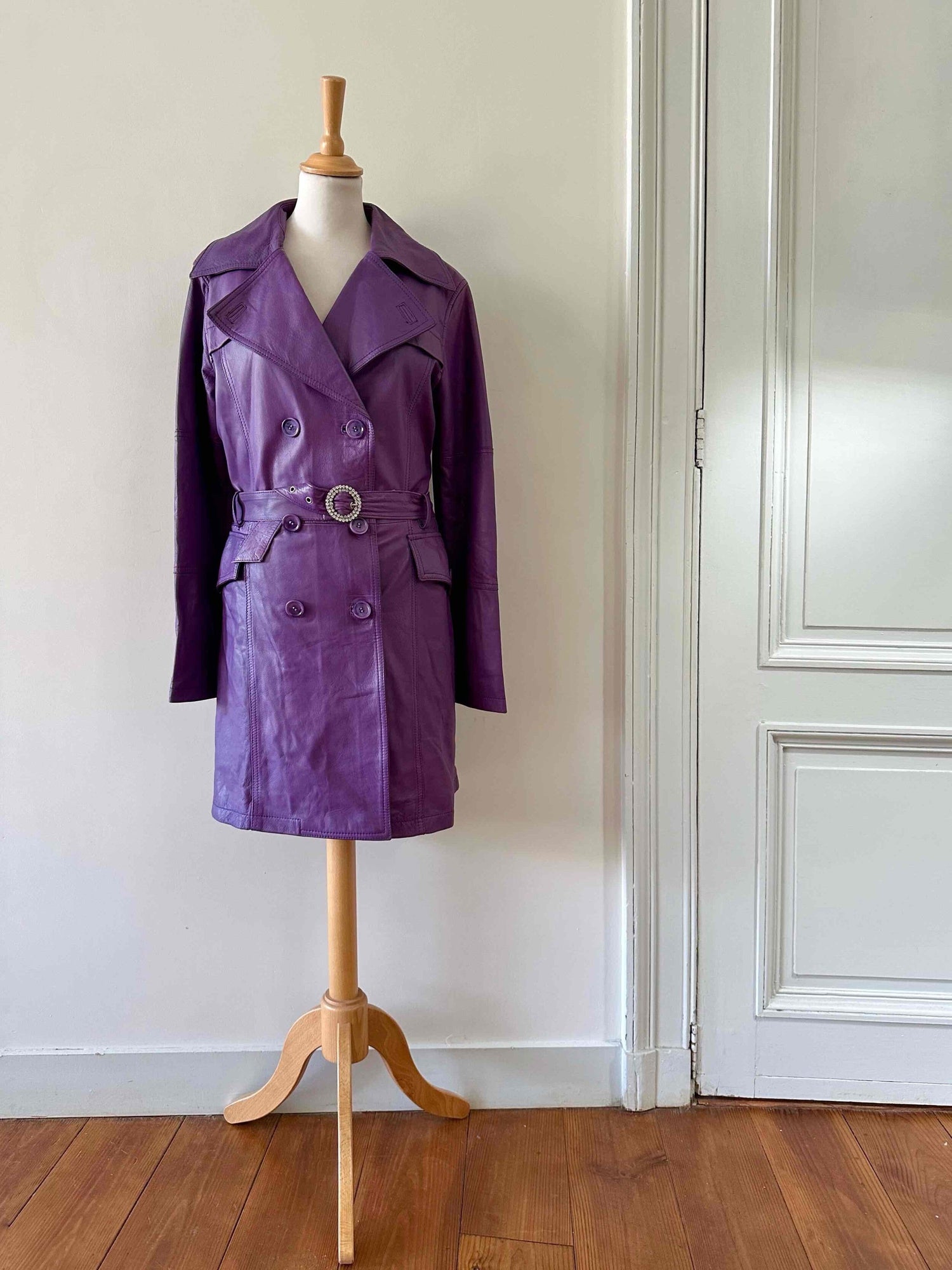 Trench-coat en cuir