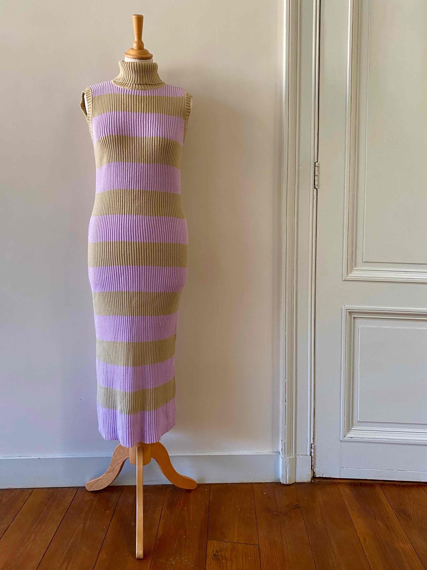 Rolled neck sweater dress