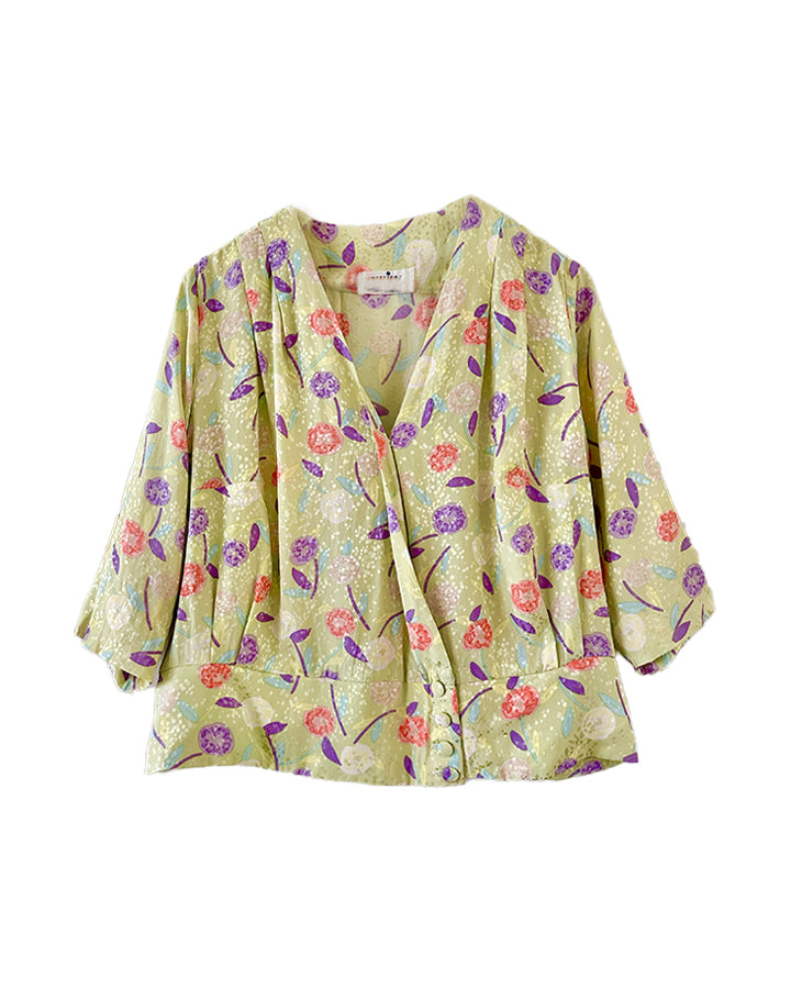 Blouse cache-coeur en soie