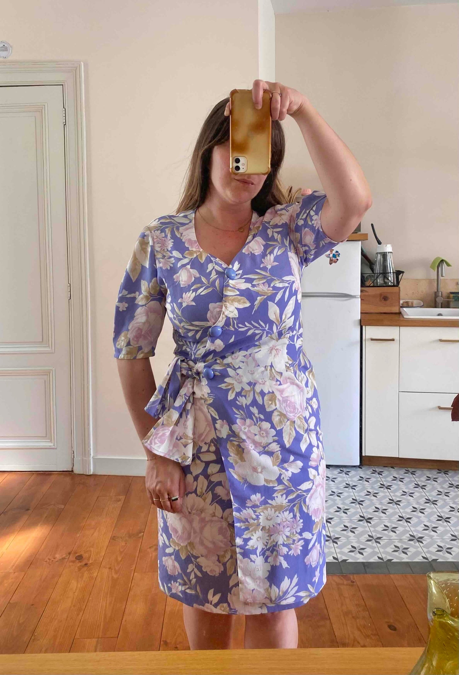 Robe portefeuille à fleurs