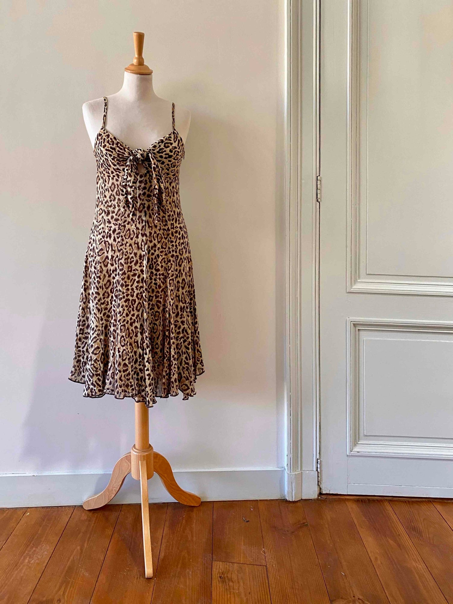 Leopard print silk dress