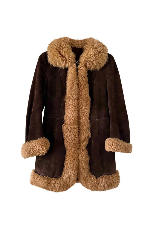 Wool-lined leather coat