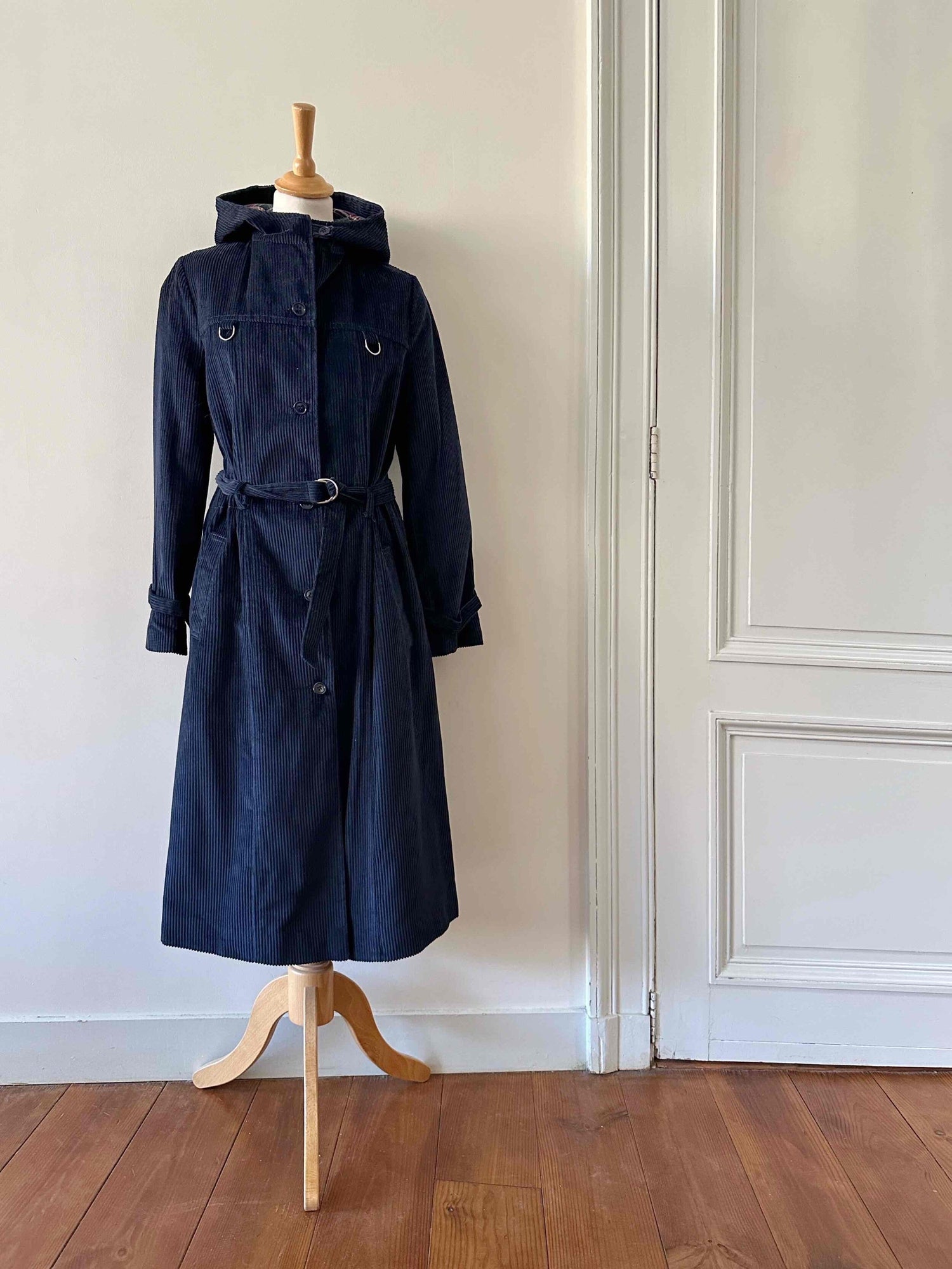 Trench en velours côtelé