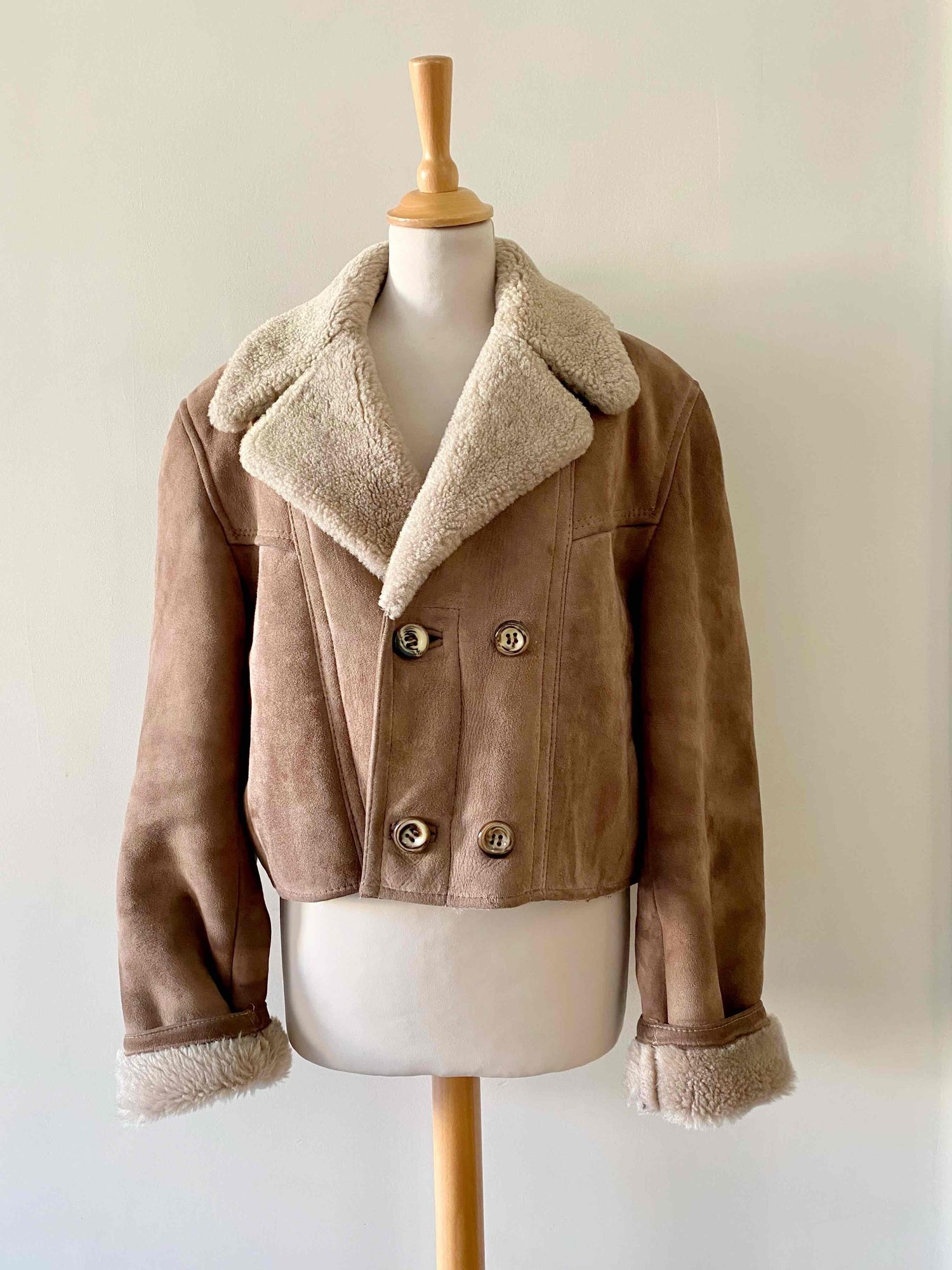 Wool-lined leather coat